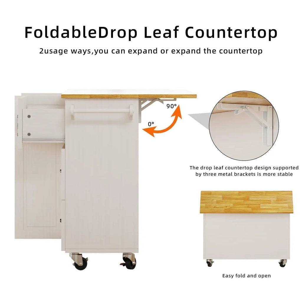 Rolling Kitchen Island with Storage