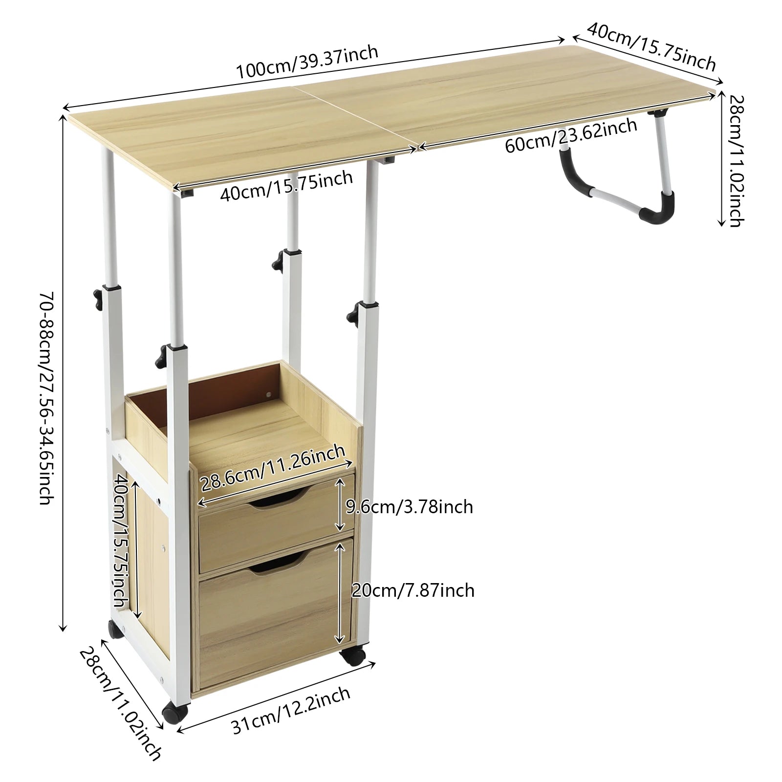 Foldable Laptop Desk with Height Adjustment