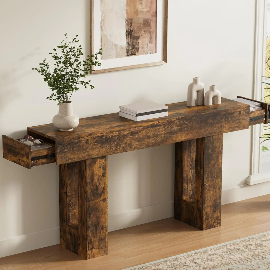 Long Console Table with Drawers