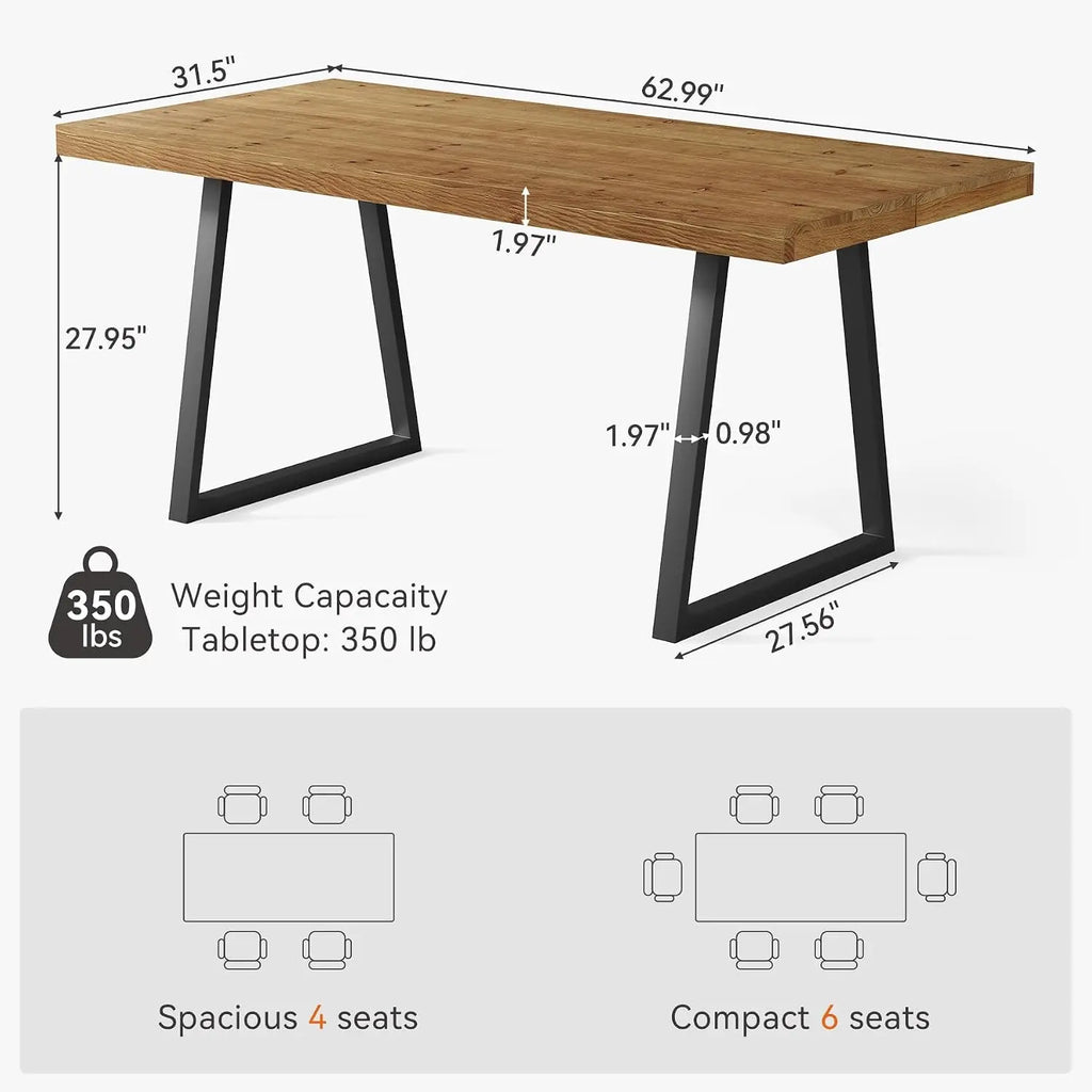 Rectangular Industrial Dining Table