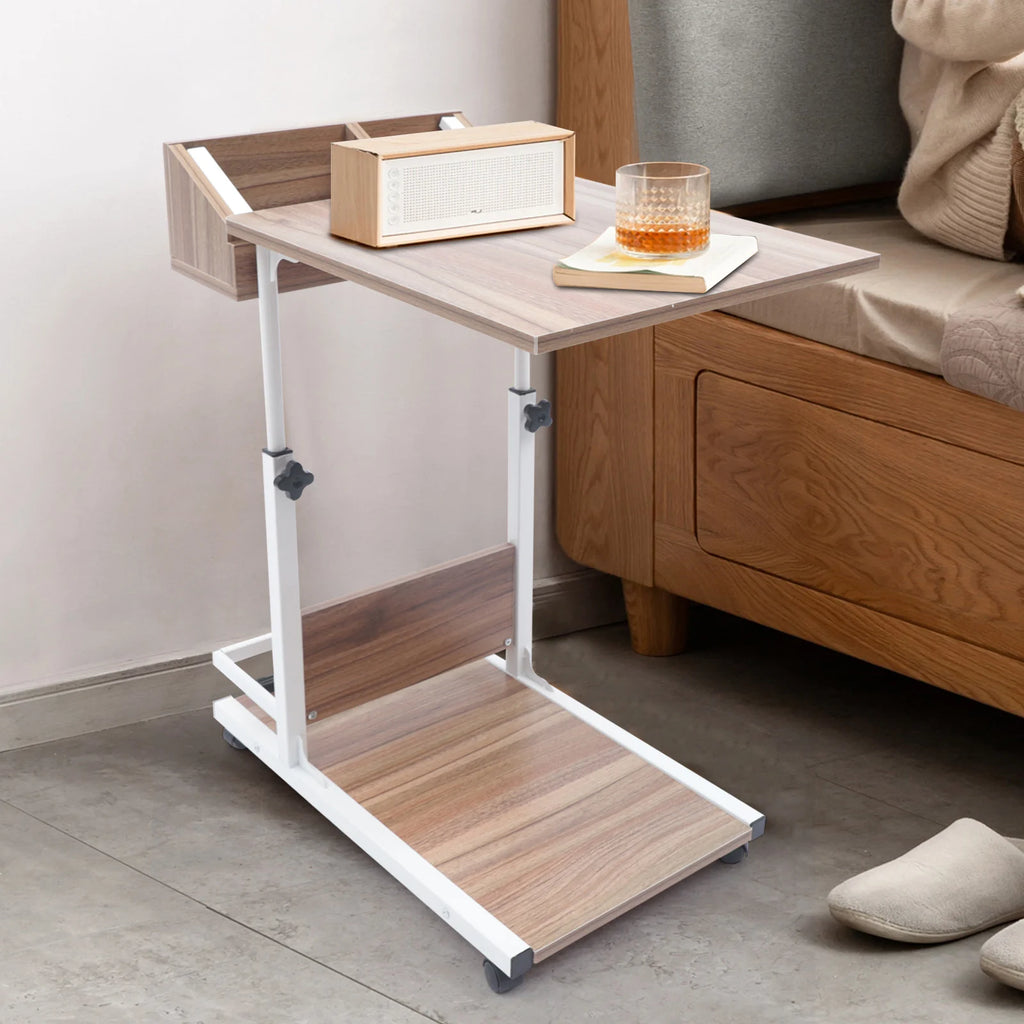 C Shaped Adjustable Height End Table