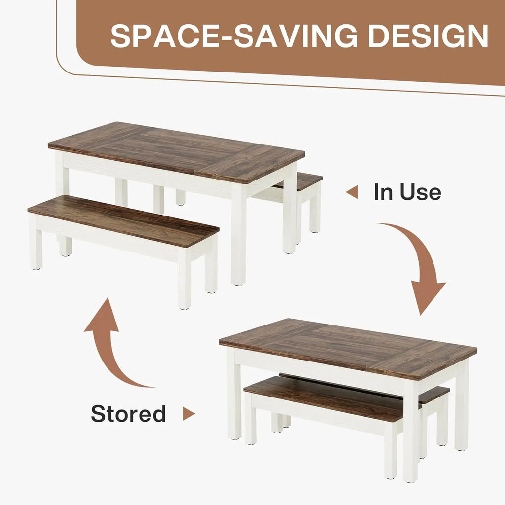 Farmhouse Kitchen Table Set for 4-6