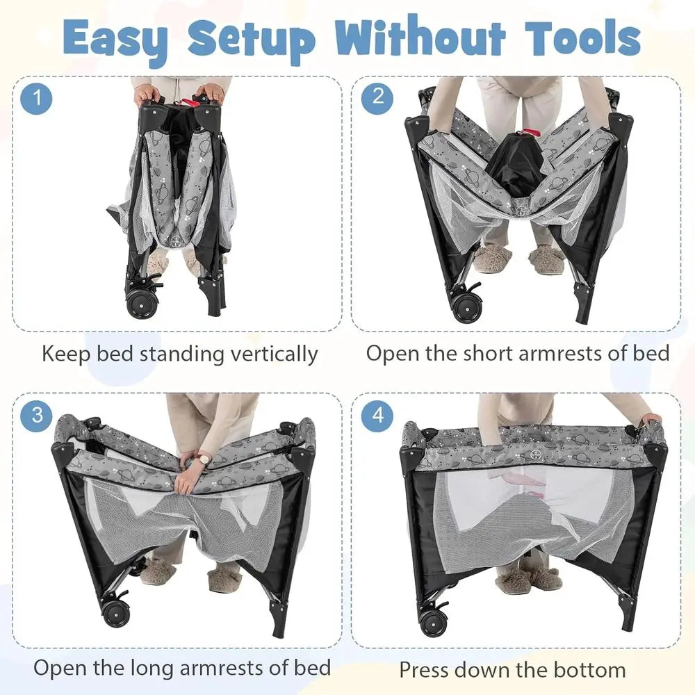 4 in 1 Portable Baby Pack and Play with Bassinet