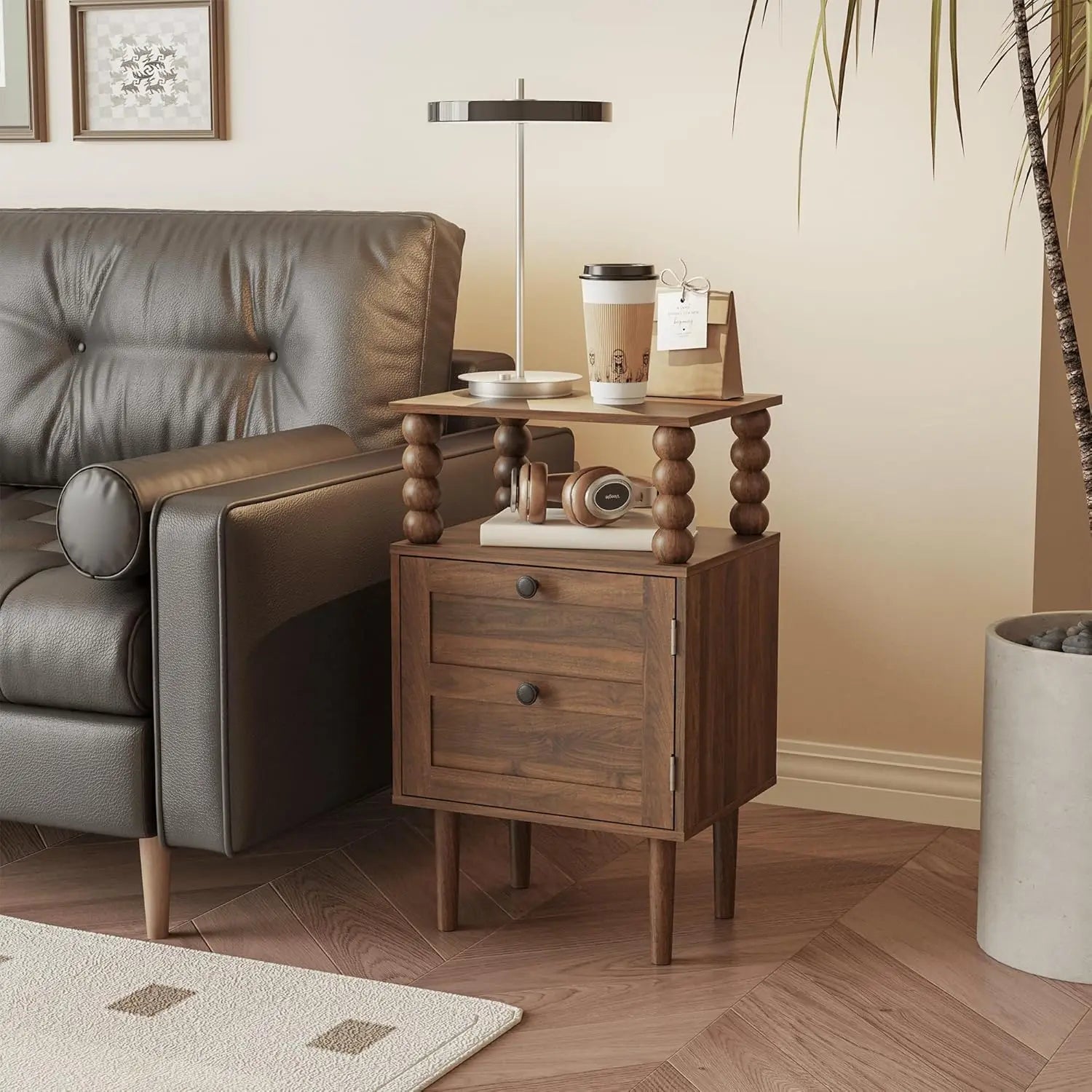 Modern Bedside Table with Storage Drawer