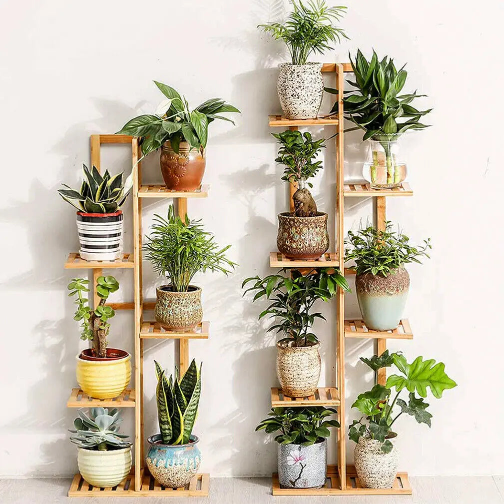 6/7 Pot Vertical Bamboo Flower Stand