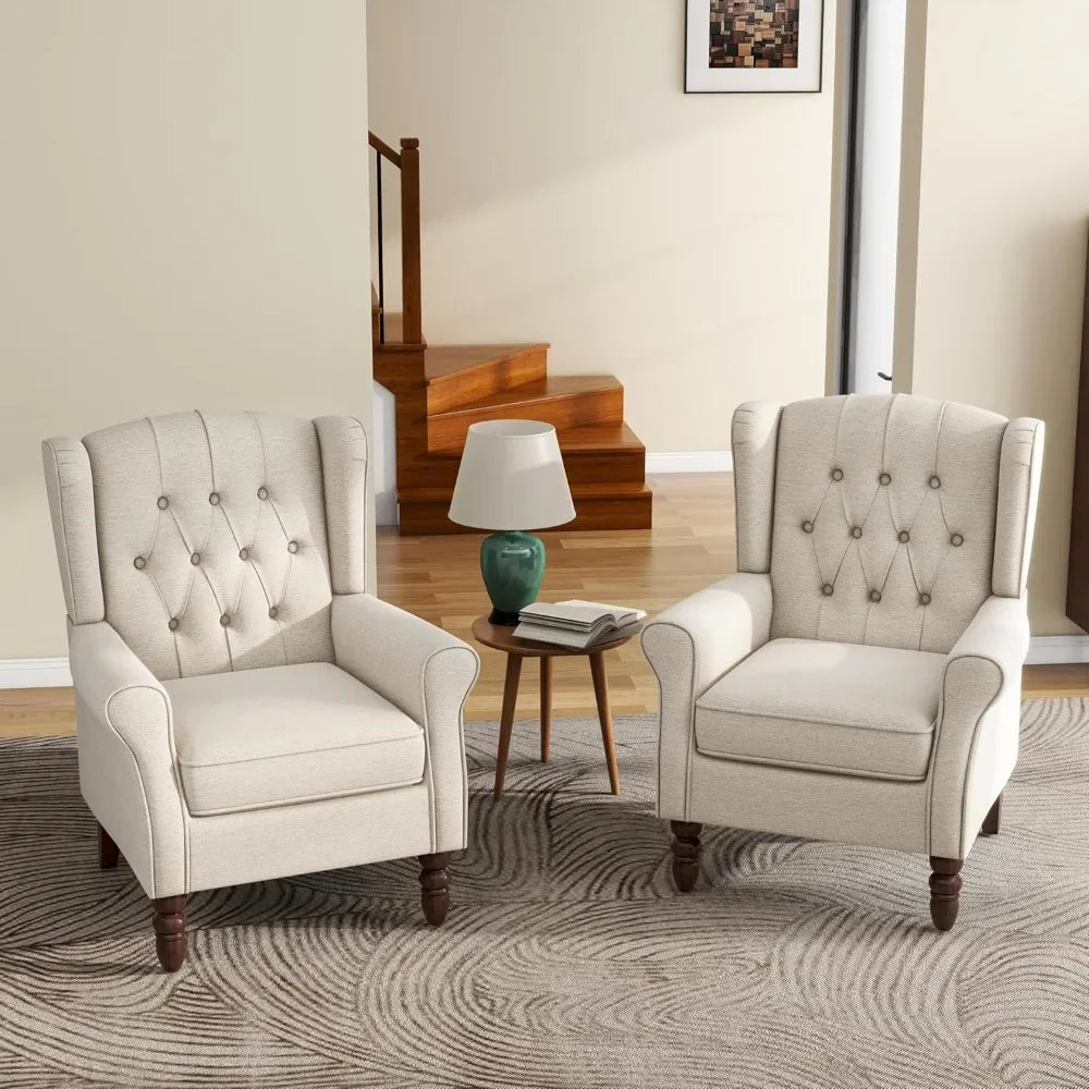 Upholstered High Back Accent Chair