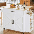 Mobile Kitchen Island with a Drop Leaf
