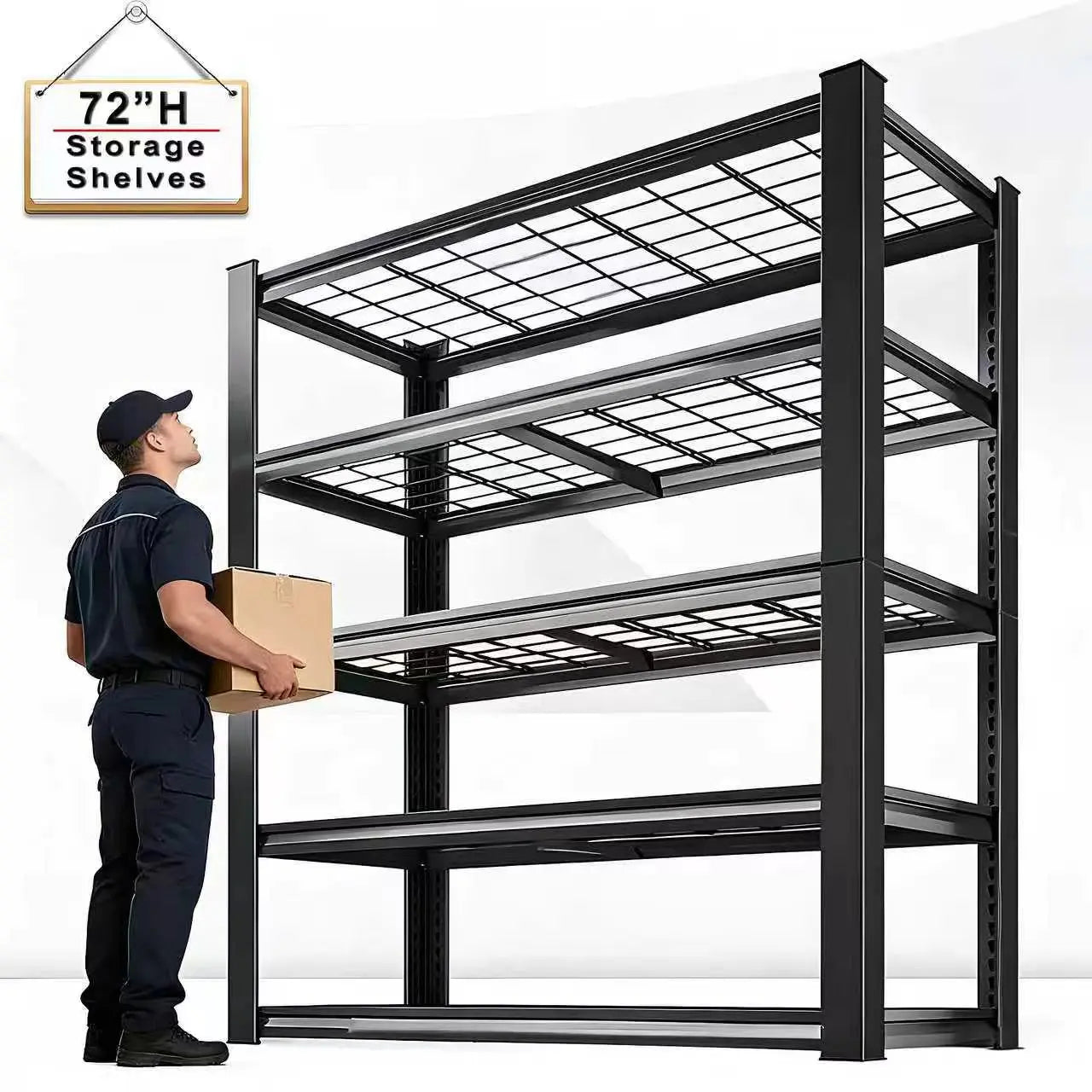 Adjustable Metal Double Layer Column Shelving