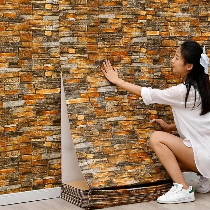 Retro 3D Brick Wallpaper