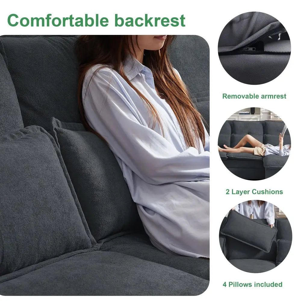 U Shaped Sectional Sofa with Double Chaise