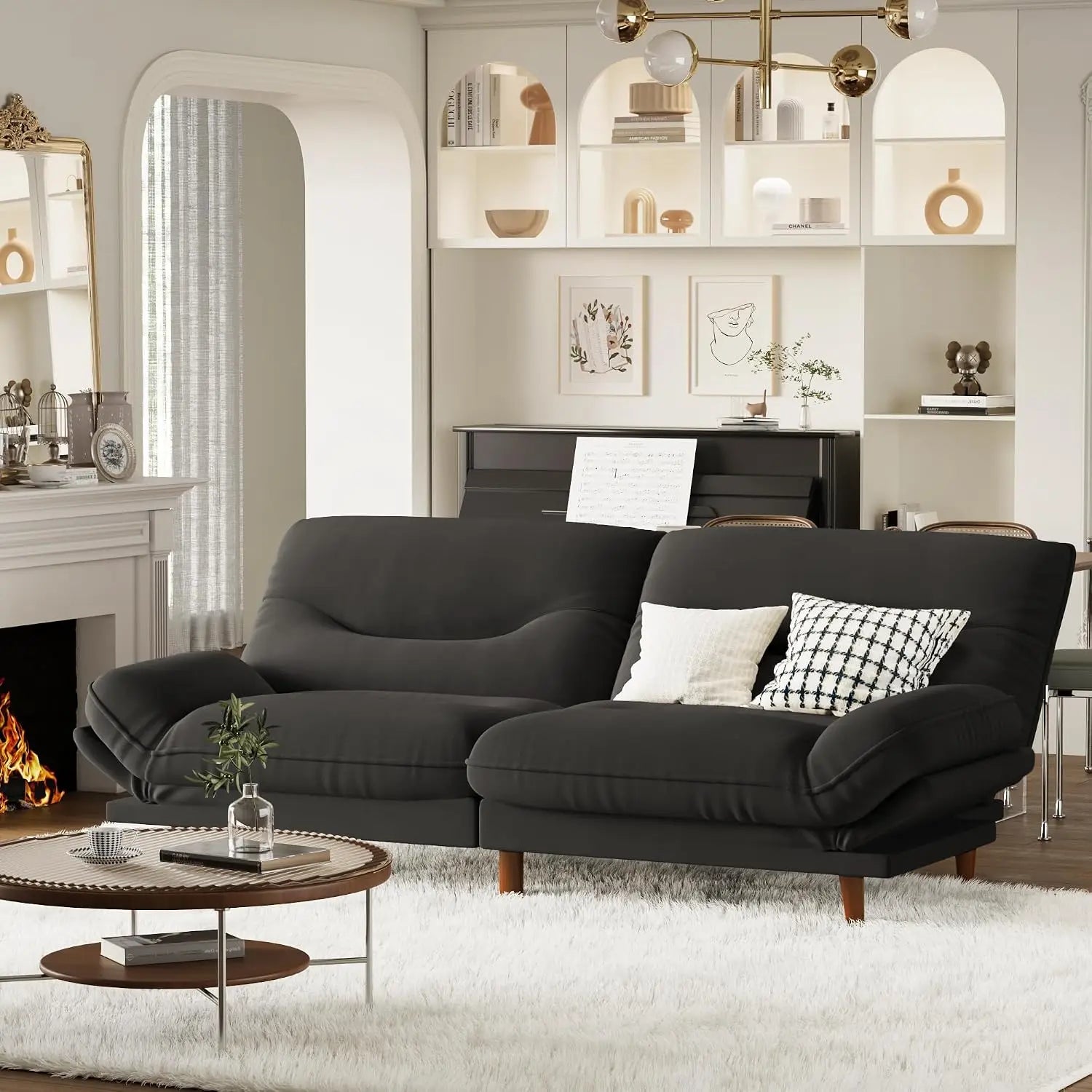 Modern Convertible Loveseat Futon Sofa Bed