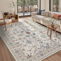 5x7 Washable Floral Boho Area Rug
