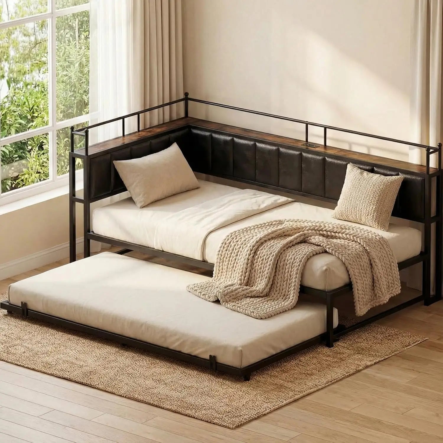 Twin Daybed with Trundle Frame