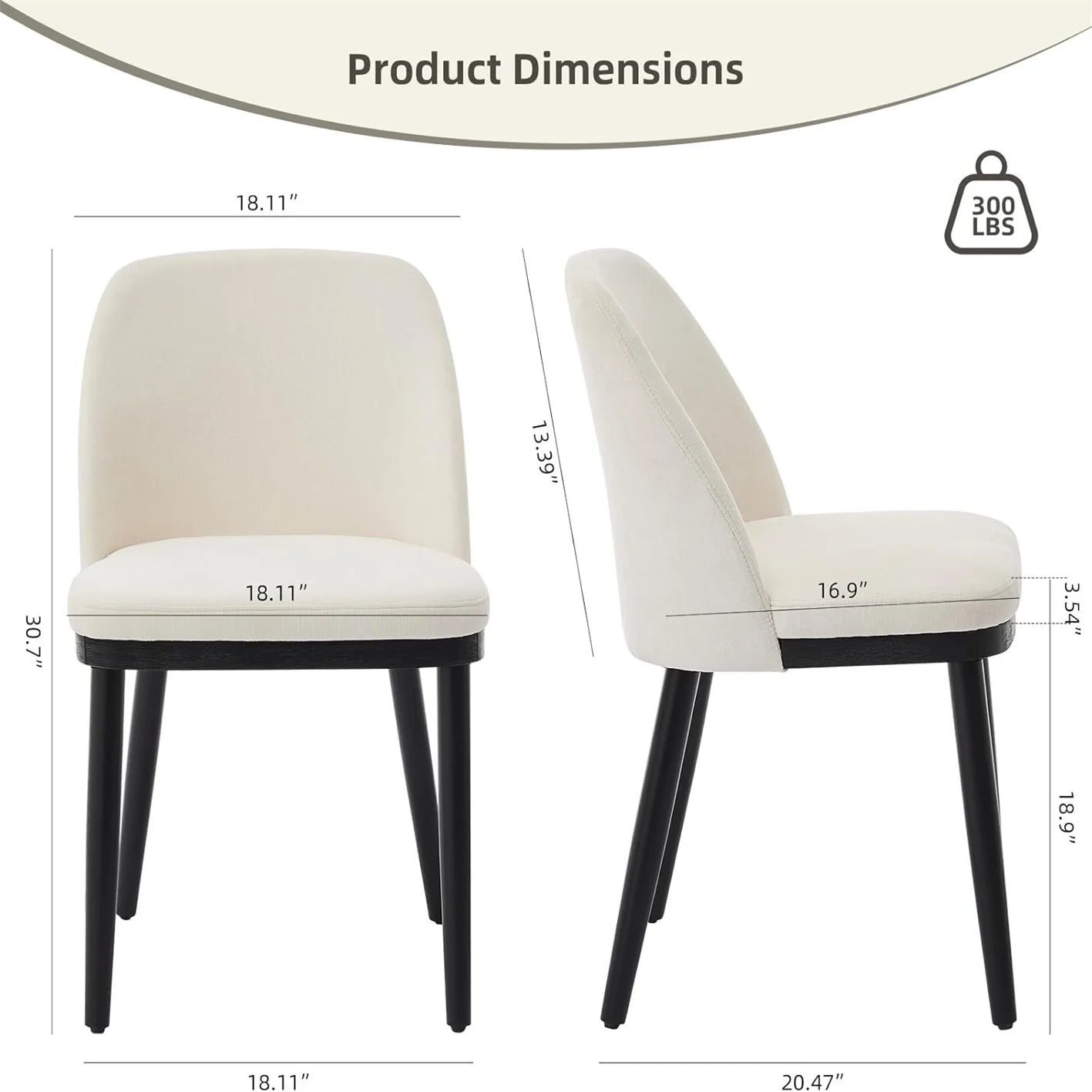 Modern Upholstered Dining Chairs Set of 2