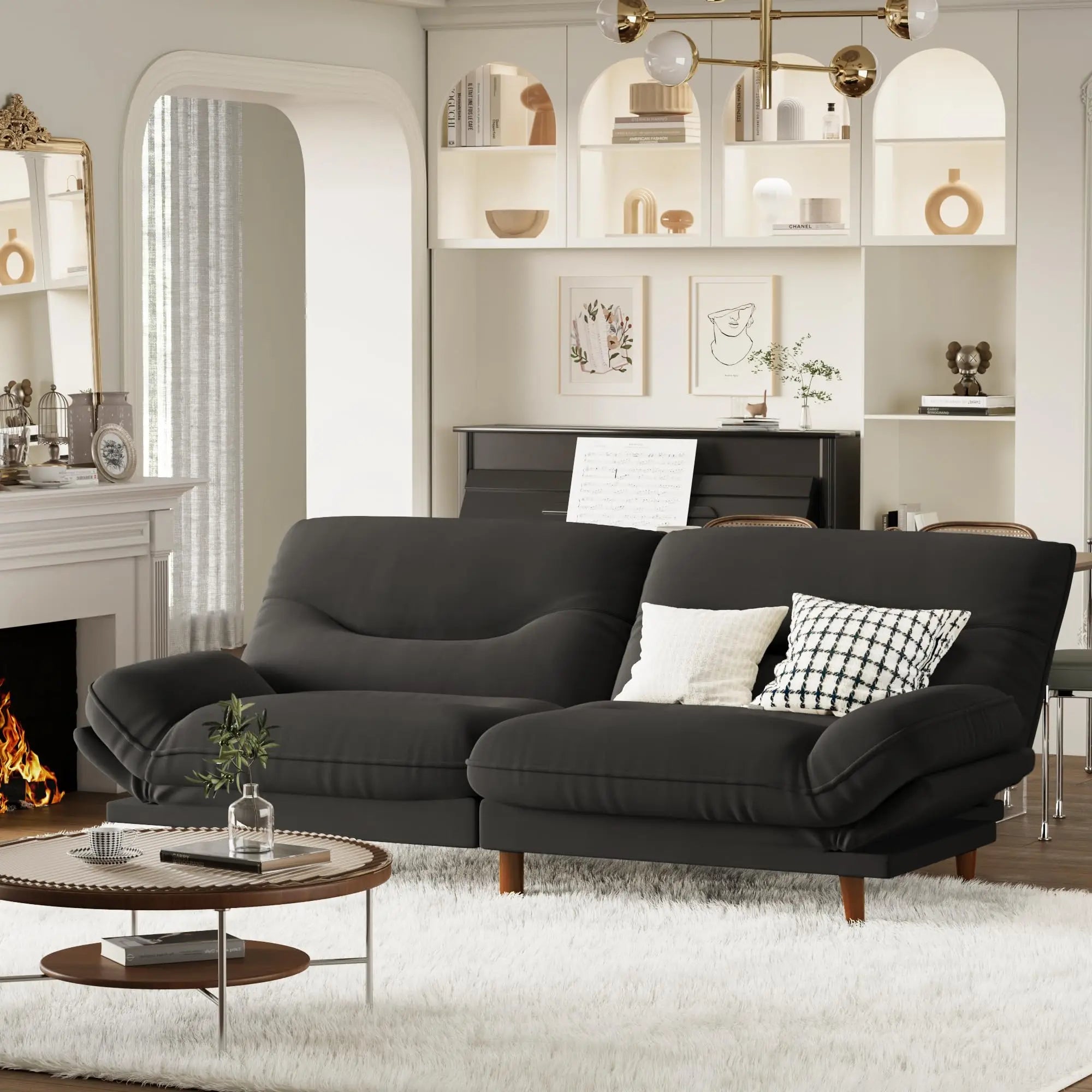 Modern Convertible Loveseat Futon Sofa Bed