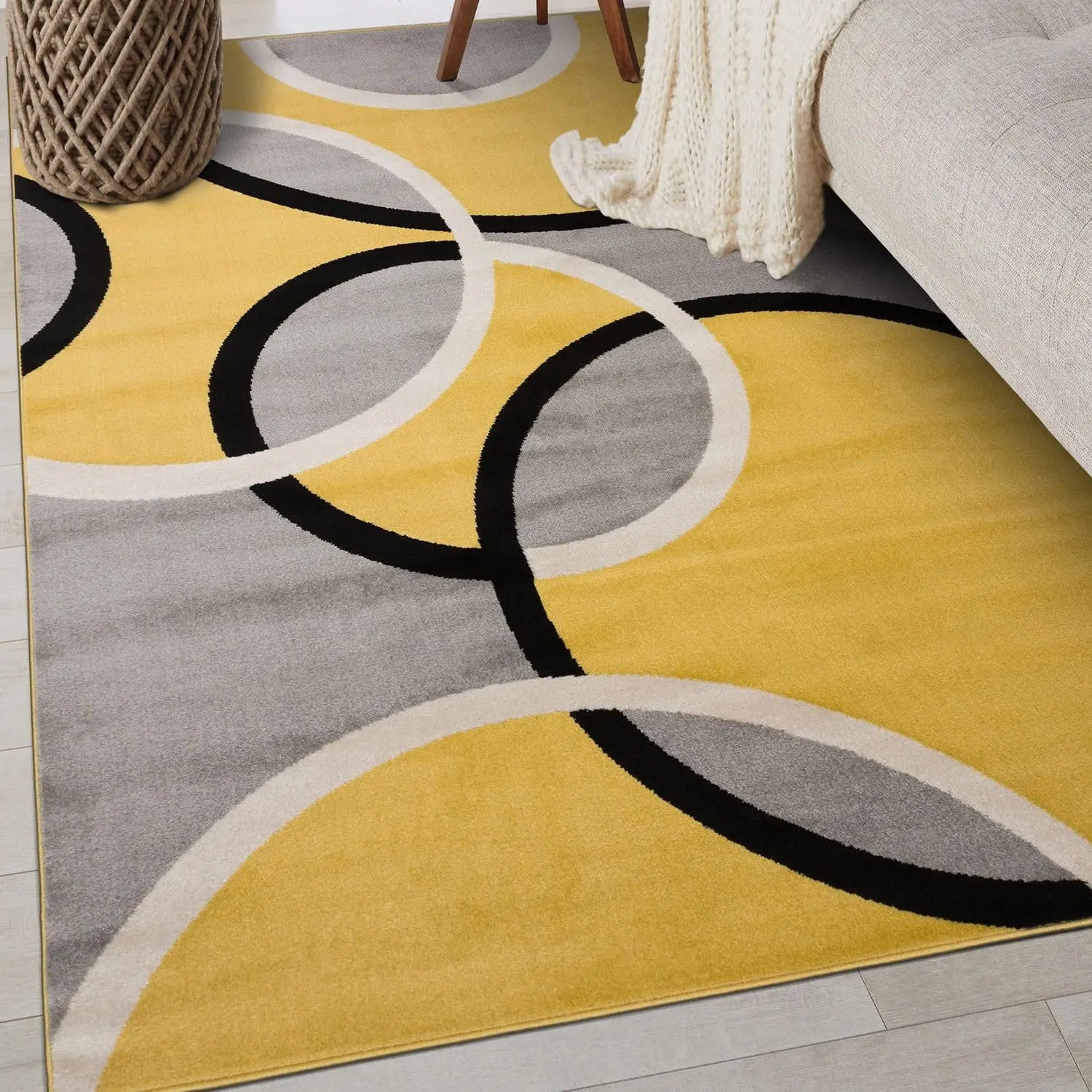 Modern Abstract Circles Area Rug