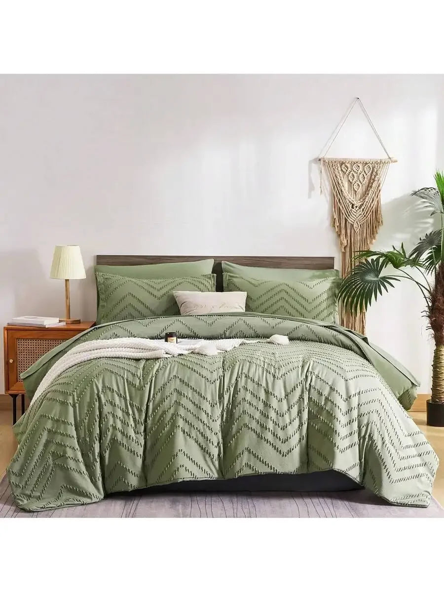 7-Piece Cozy Cut Flower Comforter Sets- Twin/Full/Queen/King Summer Bedding