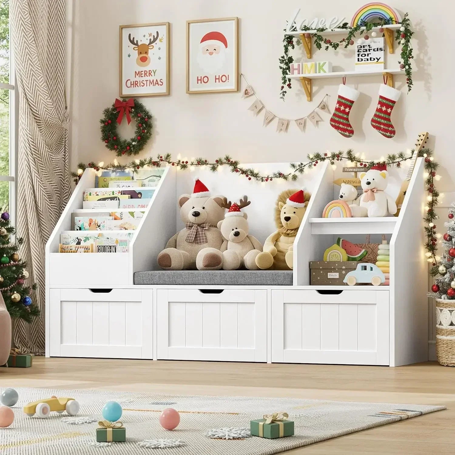 Kids Bookshelf with Reading Nook