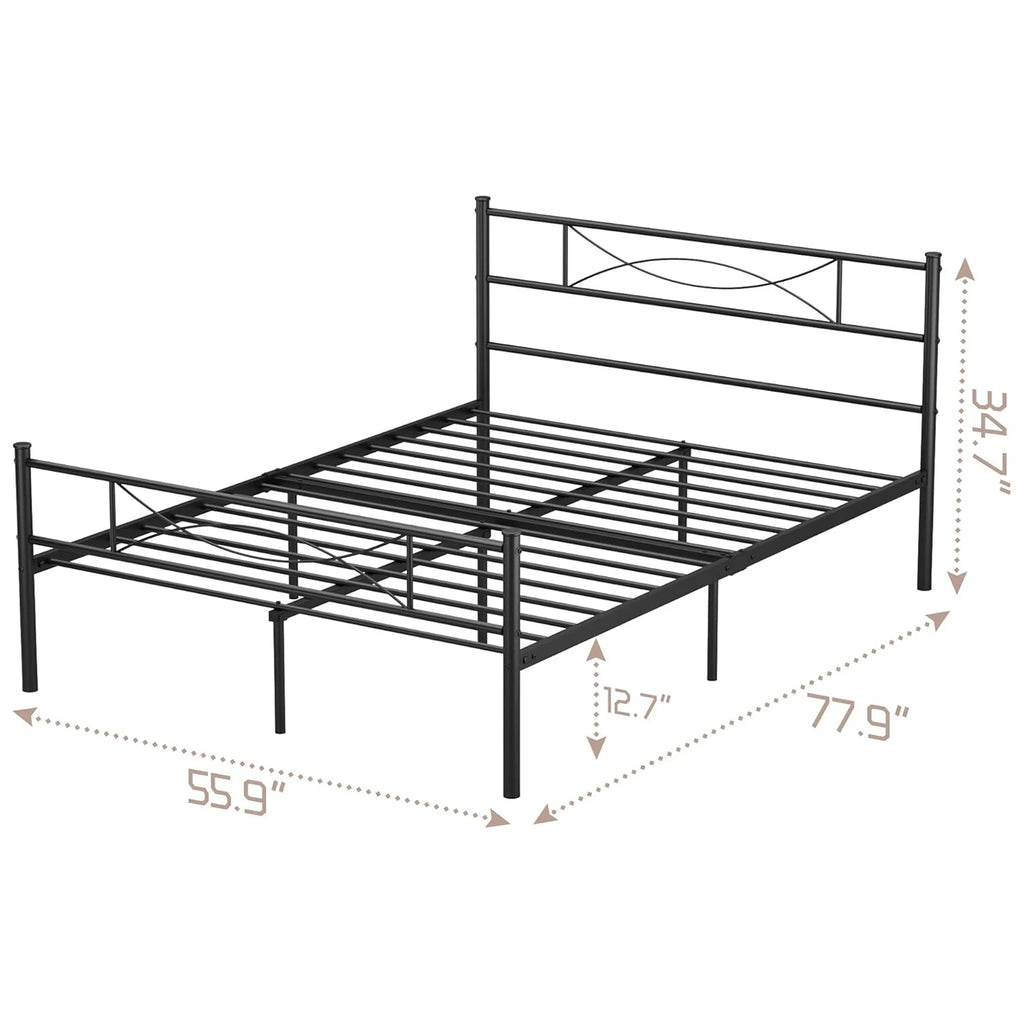 Full Sized Metal Bed Frame with Headboard