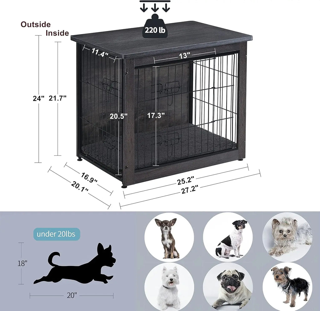 Dog Crate Furniture with Cushion