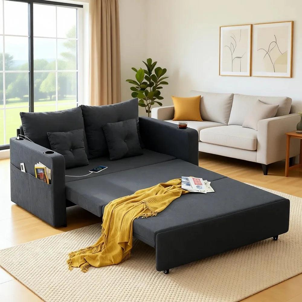 Convertible Full Sized 3-in-1 Loveseat Sleeper
