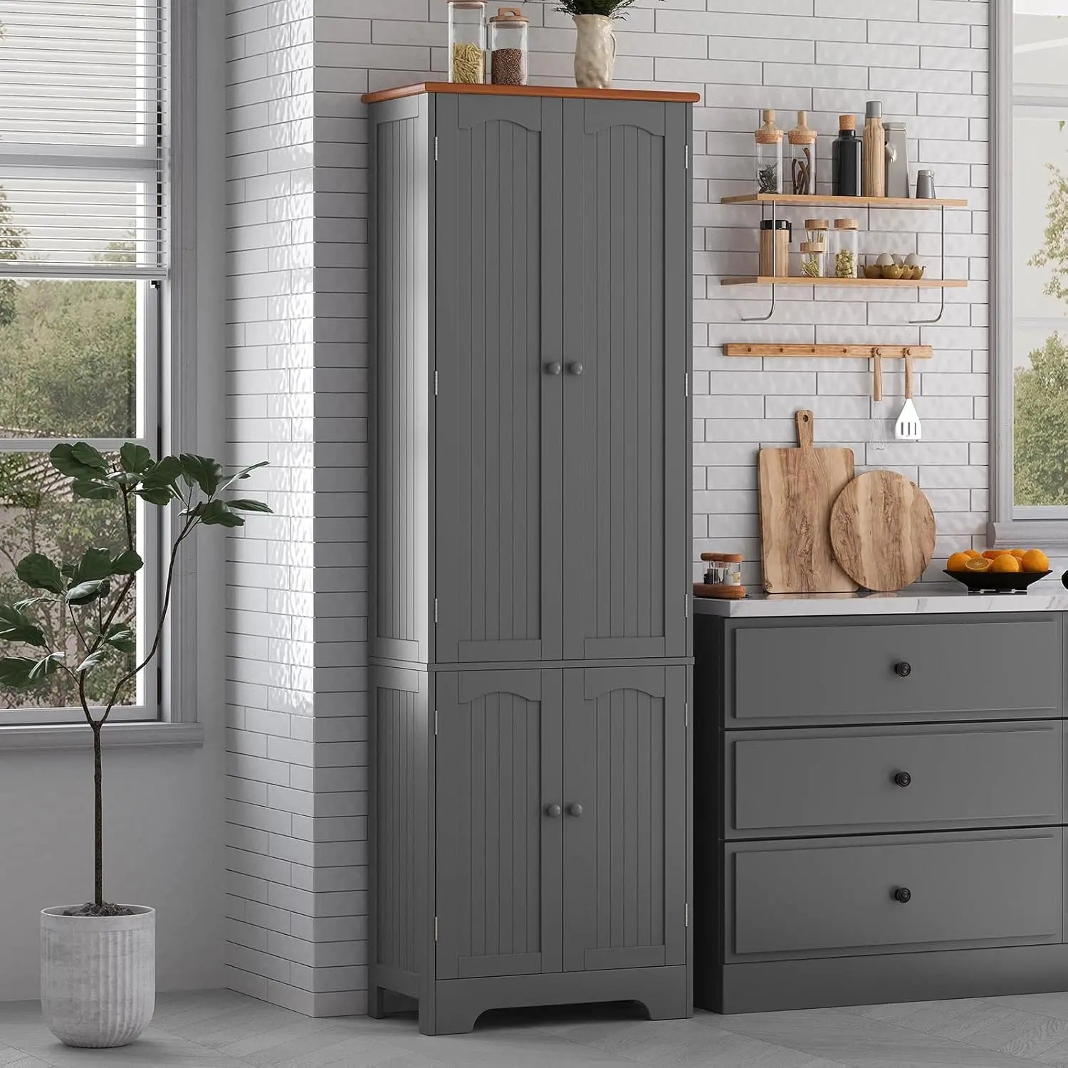 Wood Kitchen Storage Cabinet