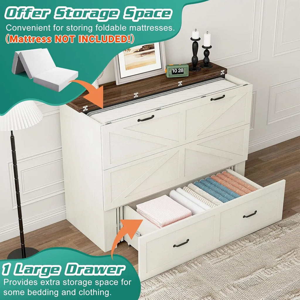 Farmhouse Queen Size Murphy Chest Bed