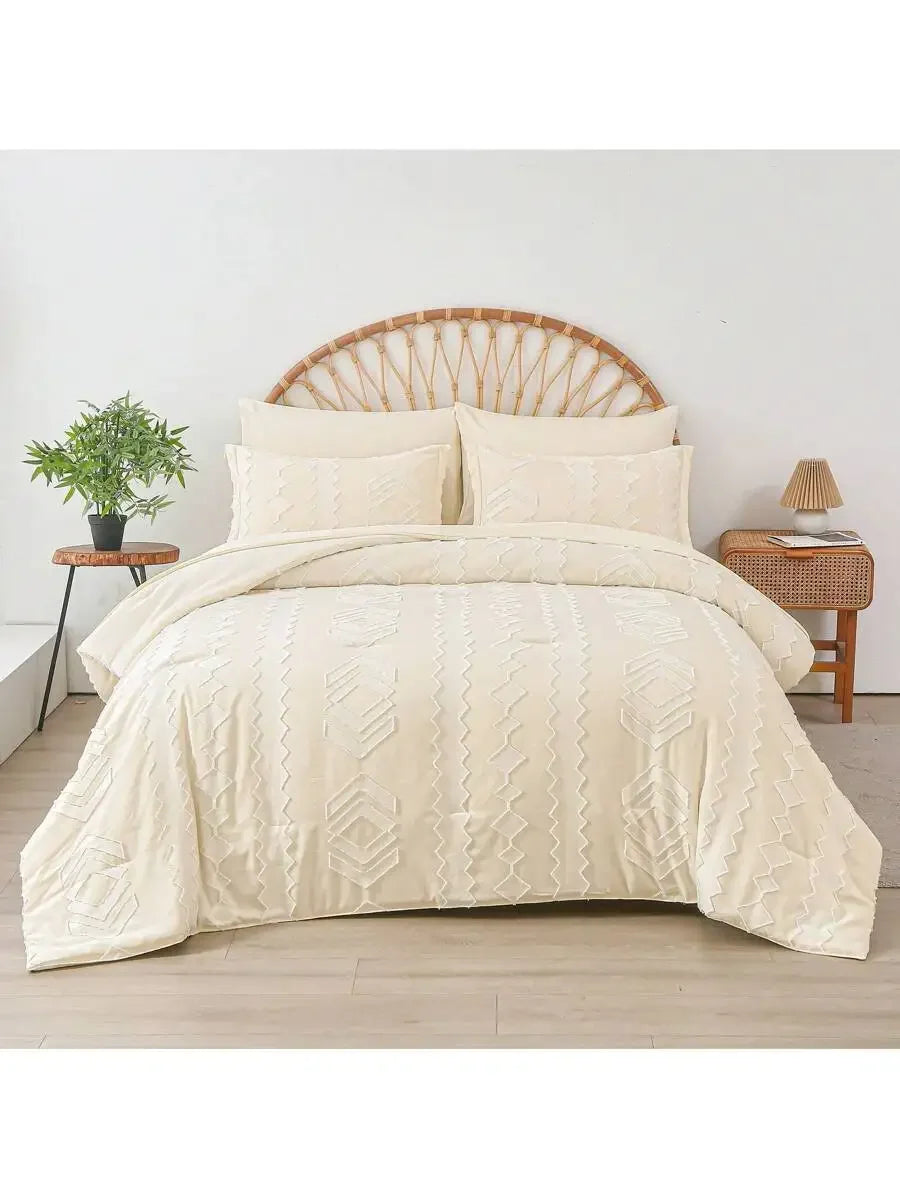 7-Piece Cozy Cut Flower Comforter Sets- Twin/Full/Queen/King Summer Bedding