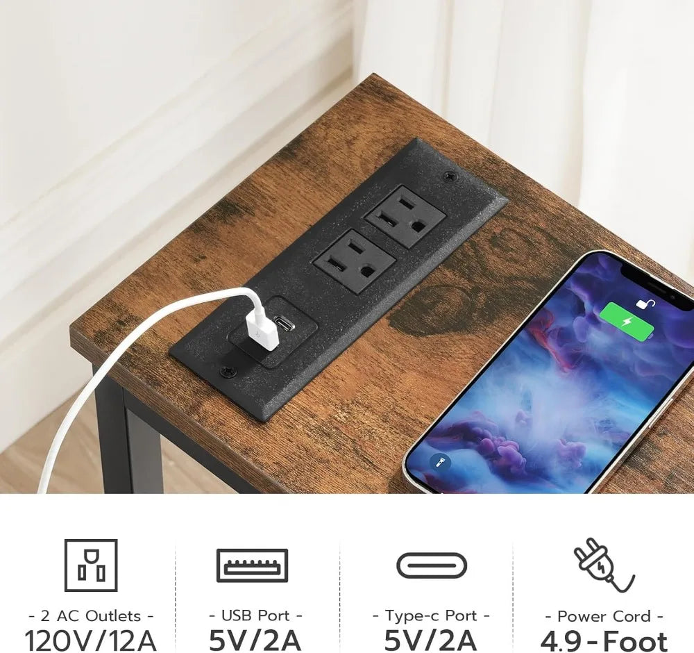 Narrow Console Table with Power Outlets