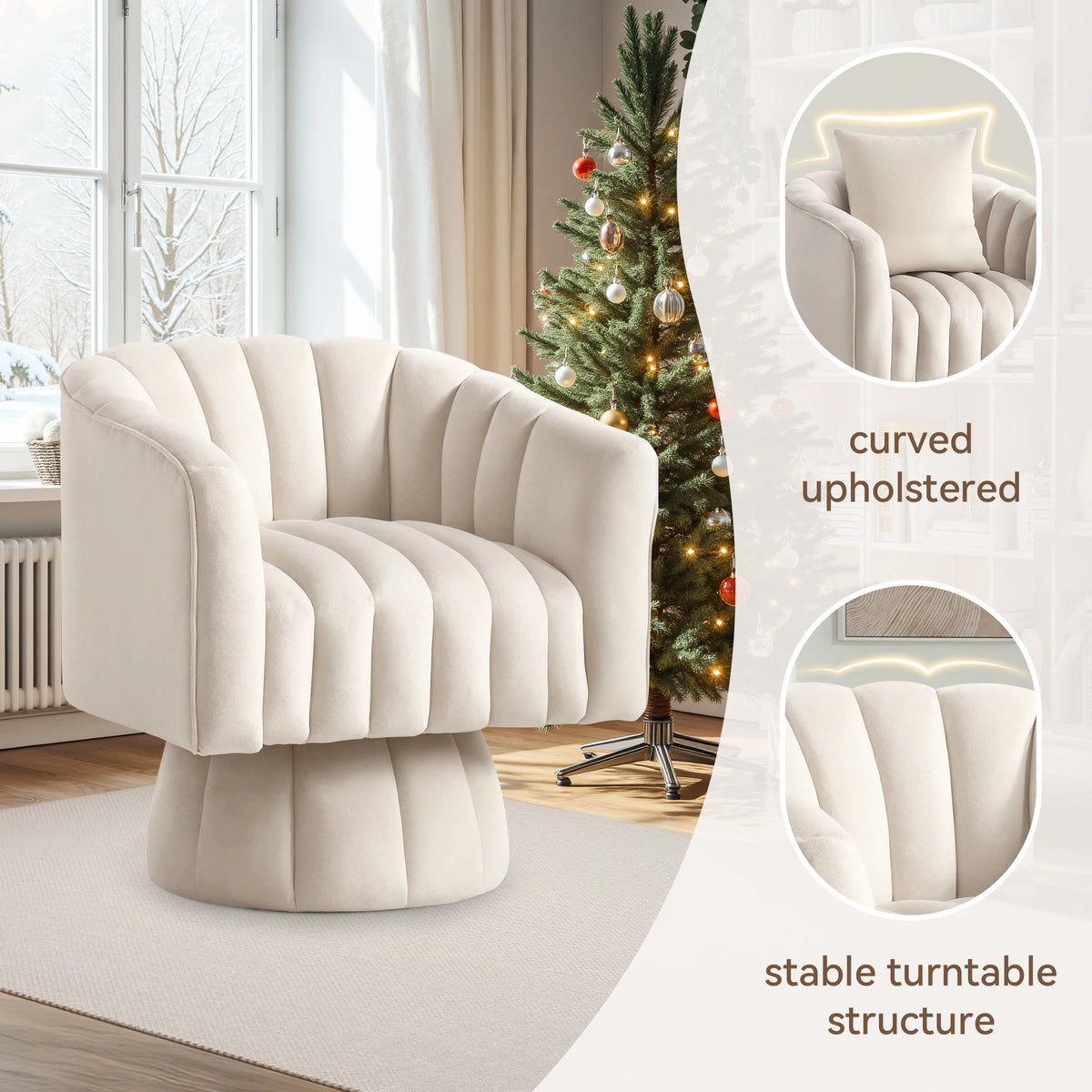 360° Swivel Multicolored Accent Chair