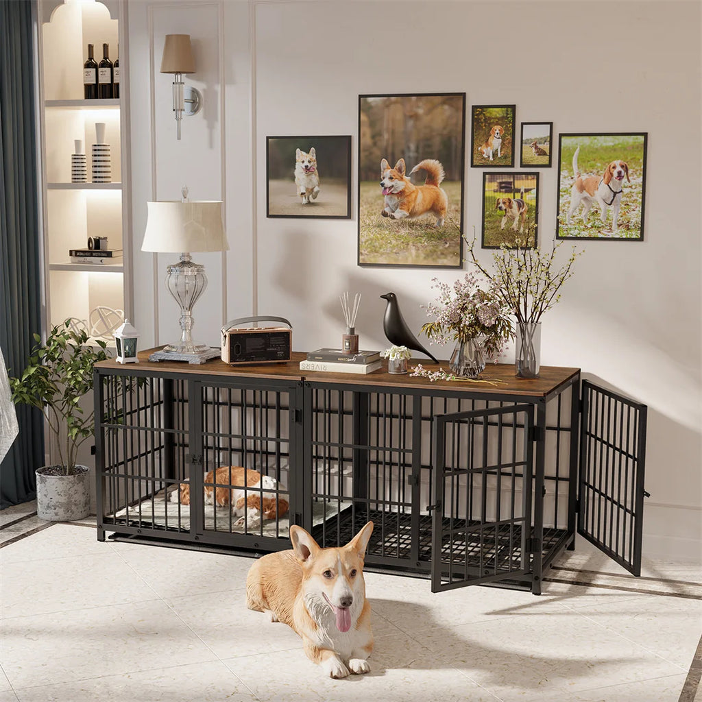 White Furniture Style Dog Crate X-Large Dogs