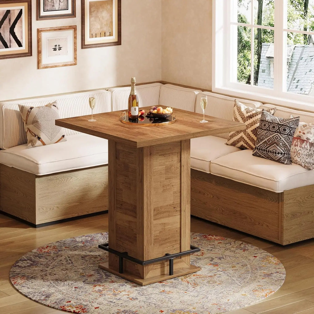 Rustic Square Top High Bar Table