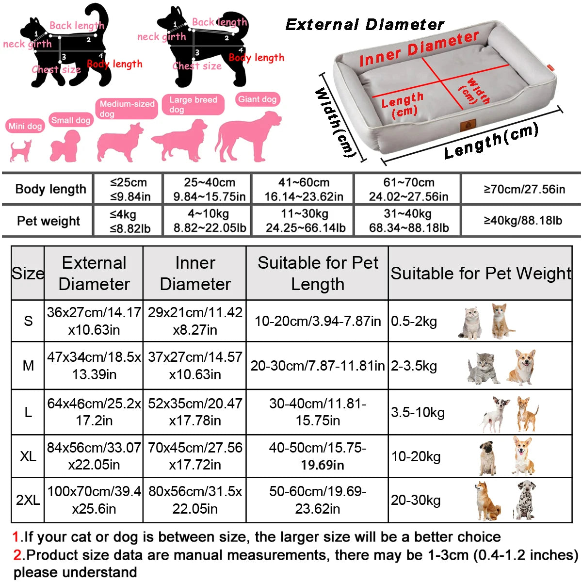 Square Dog Bed for Large Dog