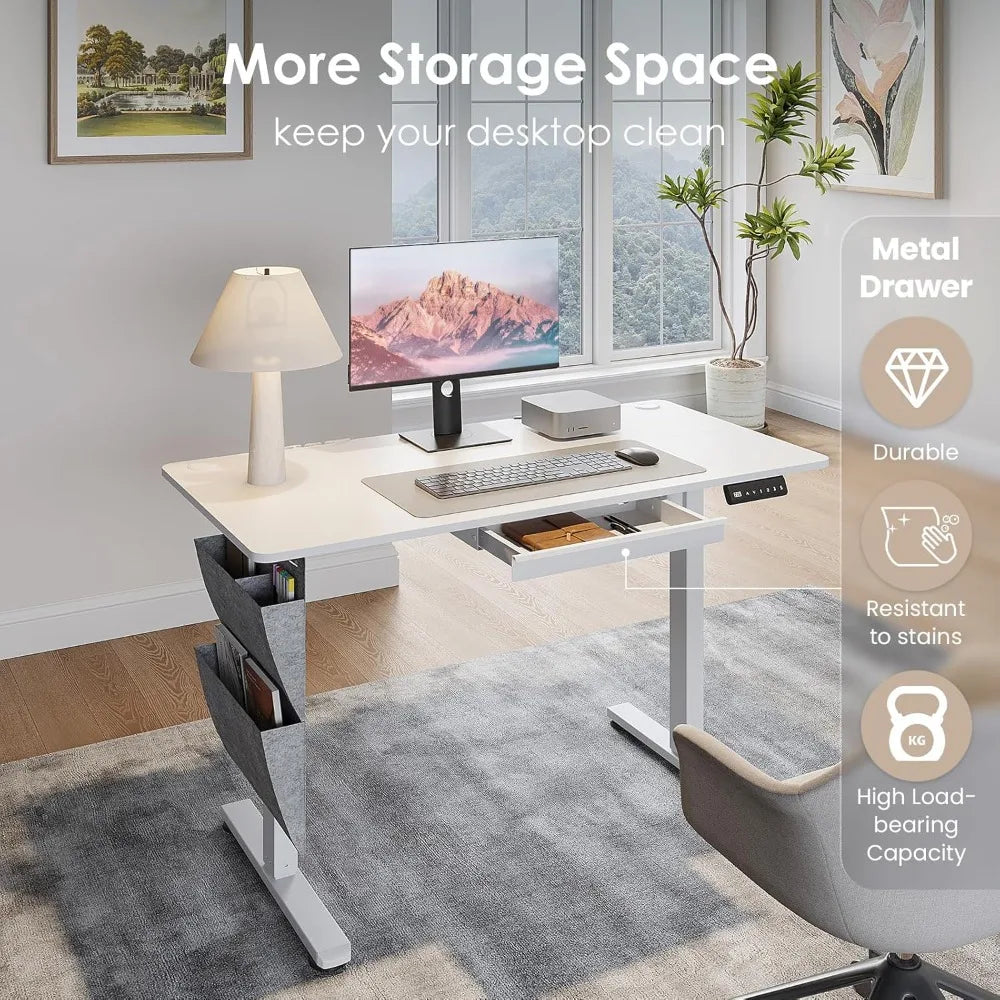 Electric Standing Desk with Drawers