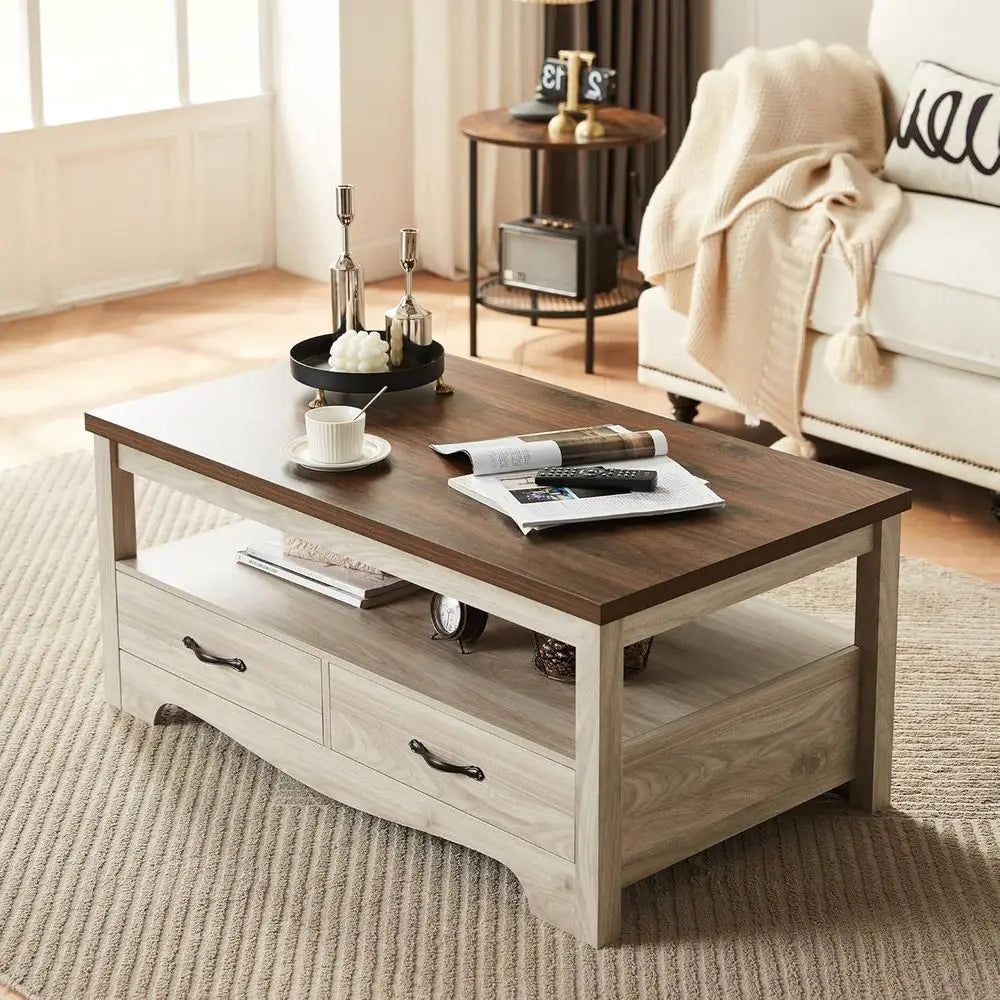 Farmhouse Coffee Table with Storage