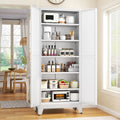 75.2-Inch Tall White Metal Kitchen Cabinet