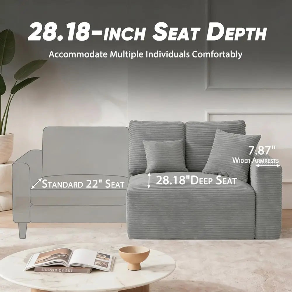 L-Shaped Deep Seated Upholstered Couch
