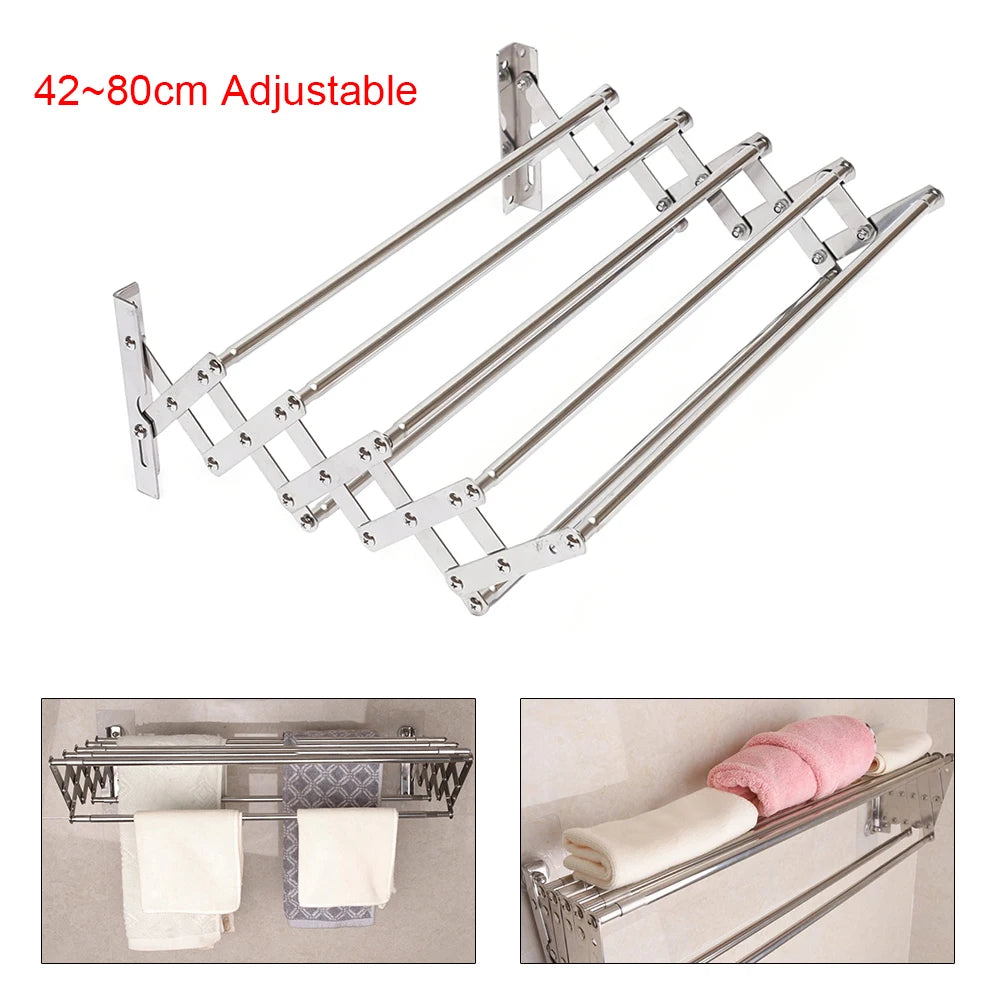 Stainless Steel Wall Mounted Towel or Laundry Drying Rack