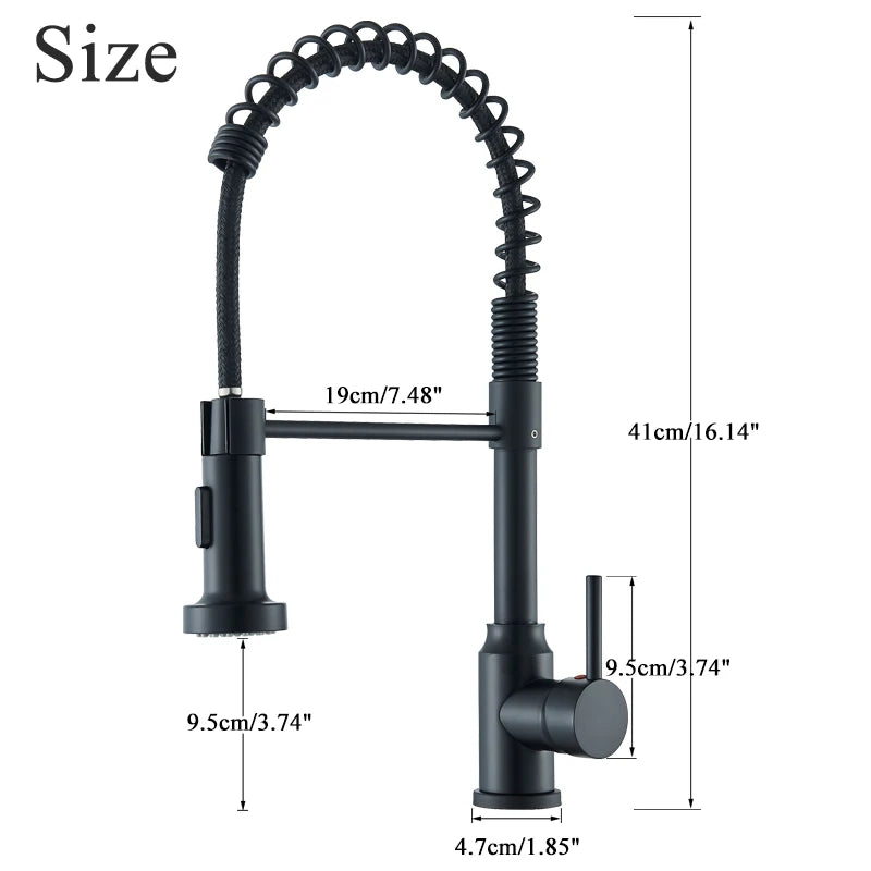 Kitchen Faucet with a Flexible Pull Down Tap