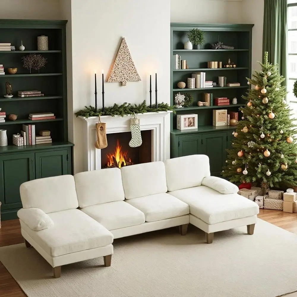 110" Sectional Couch with Double Chaise