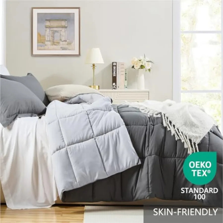 Grey Comforter Set Grey - Reversible
