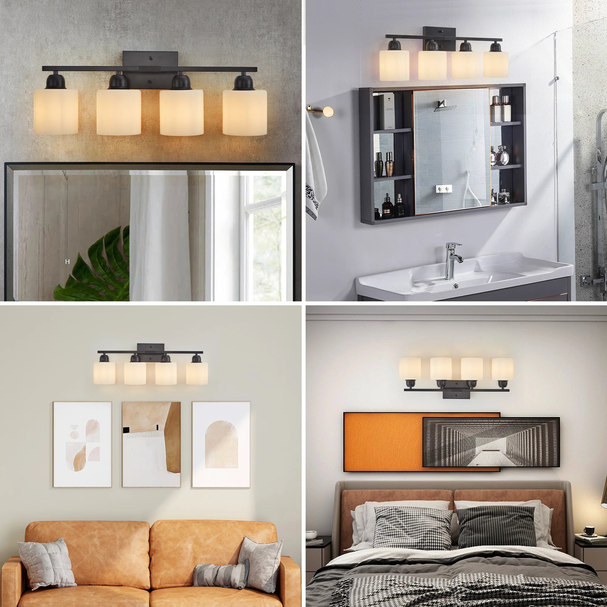 Modern Matte Black Over Vanity Lights