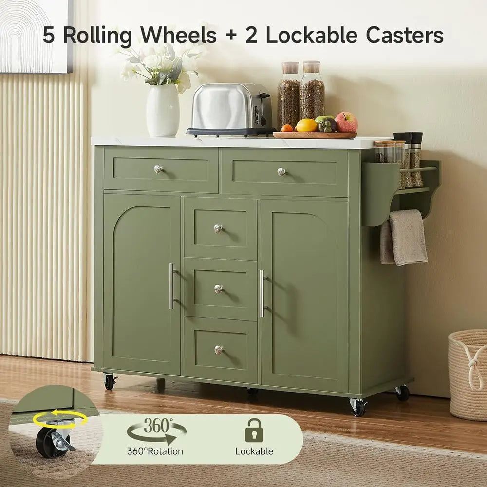 Kitchen Island with Storage Cabinets