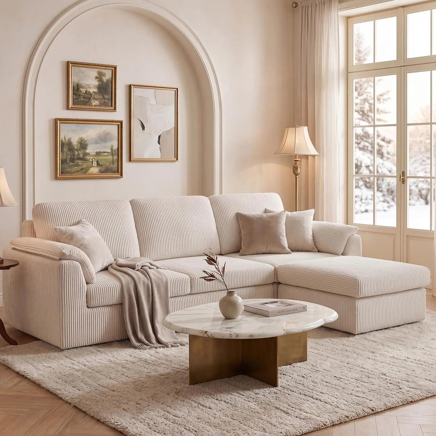 Modern Boneless Sectional Couche