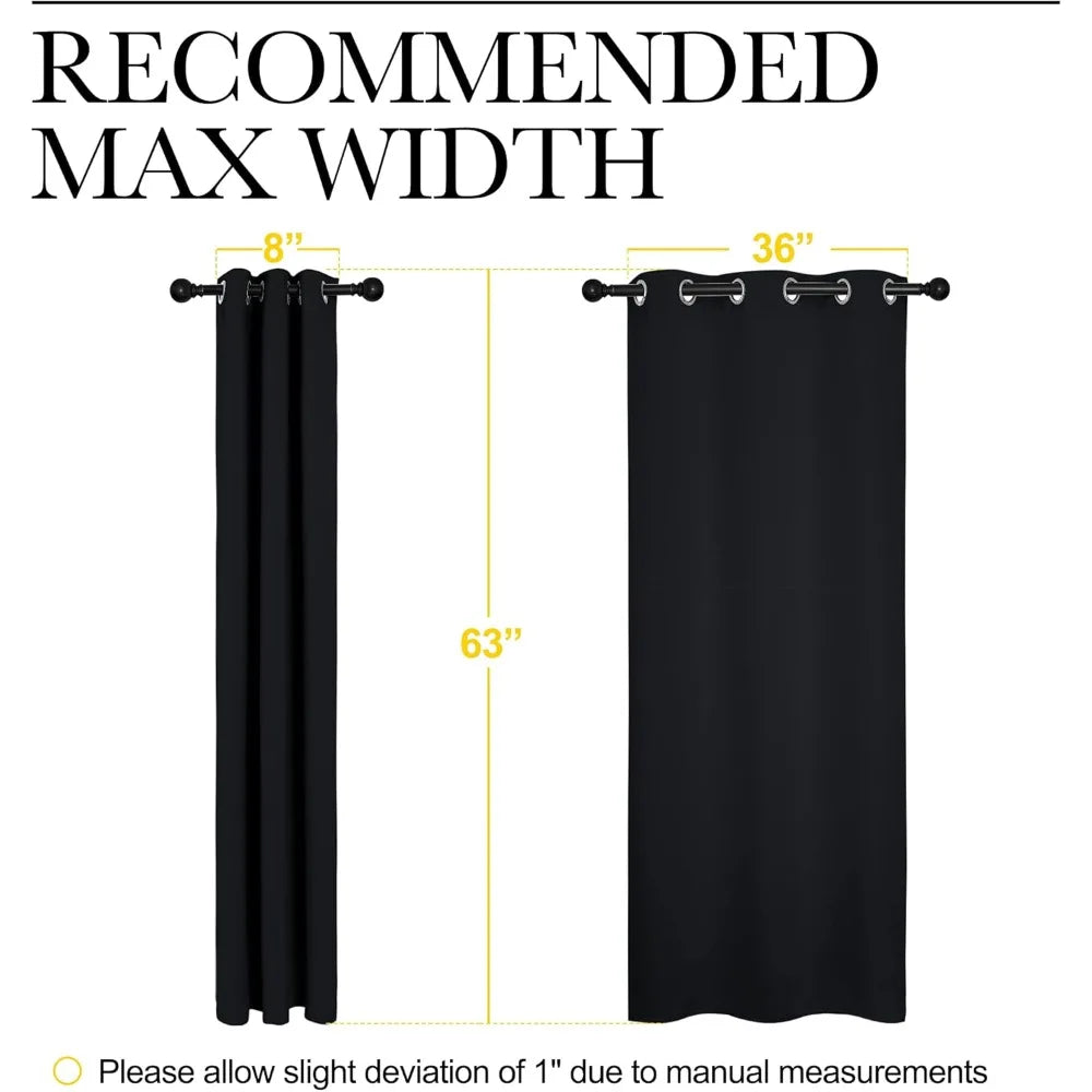 Thermal Insulated Blackout Curtains (2 Panels)
