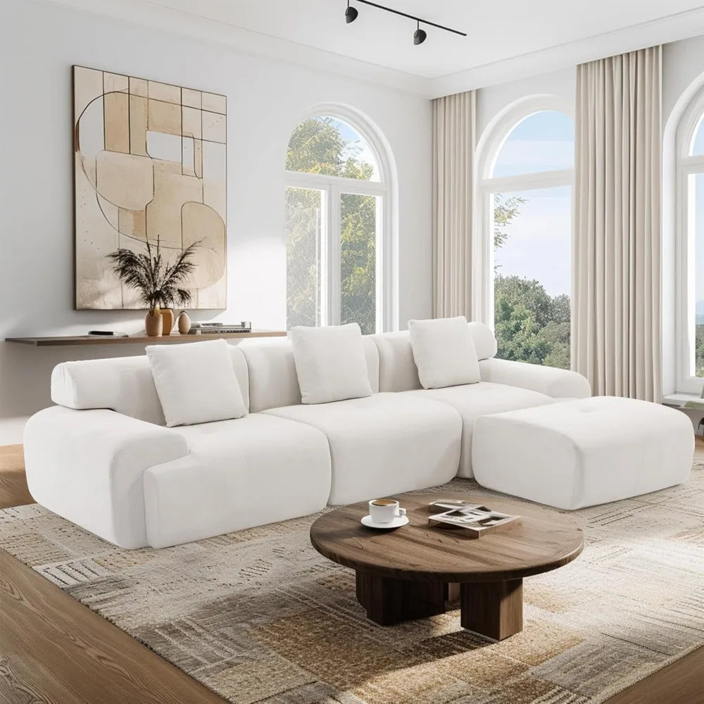 Boneless Modular Sectional Sofa with Ottoman