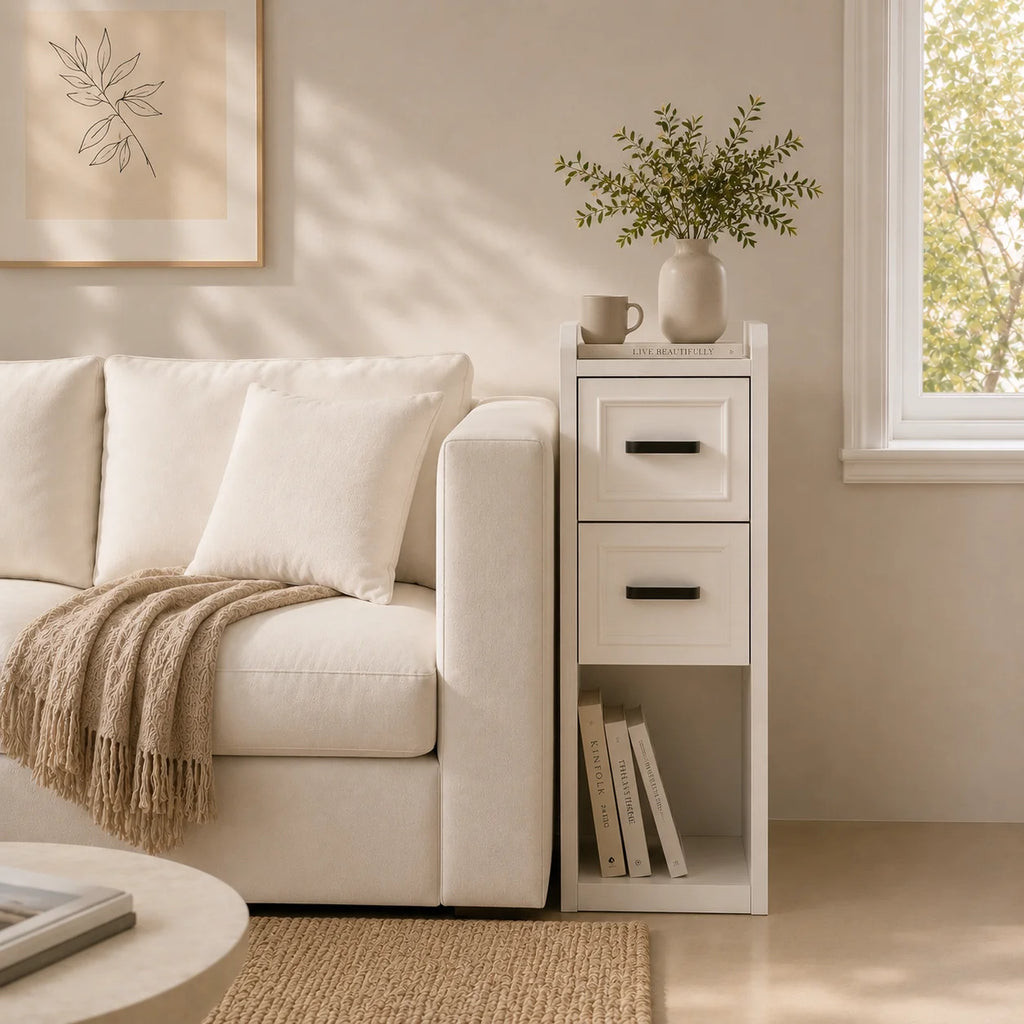 Narrow Modern Nightstand Set of 2