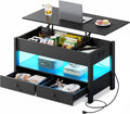 Black Lift Top Coffee Table With and Without LED