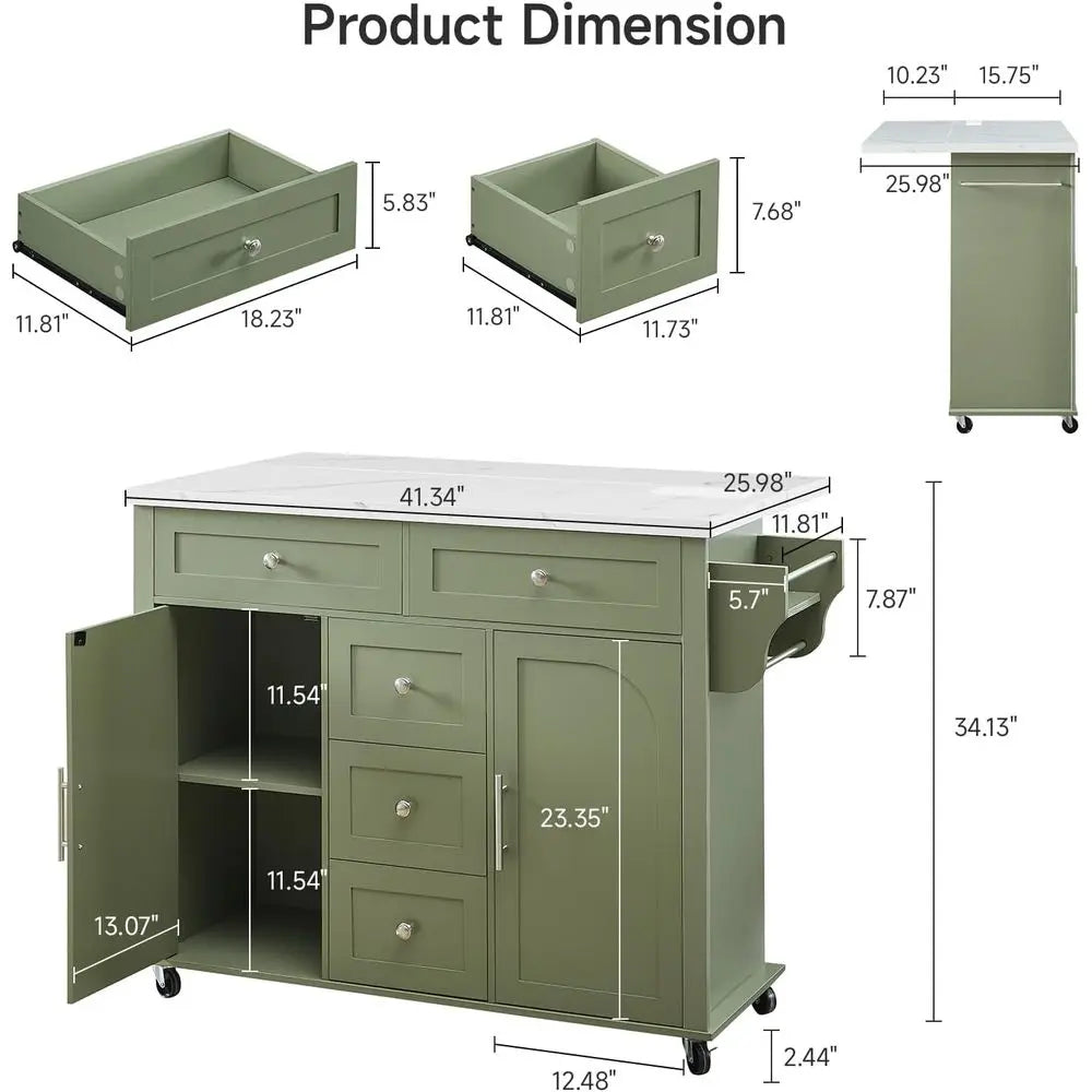Kitchen Island with Storage Cabinets