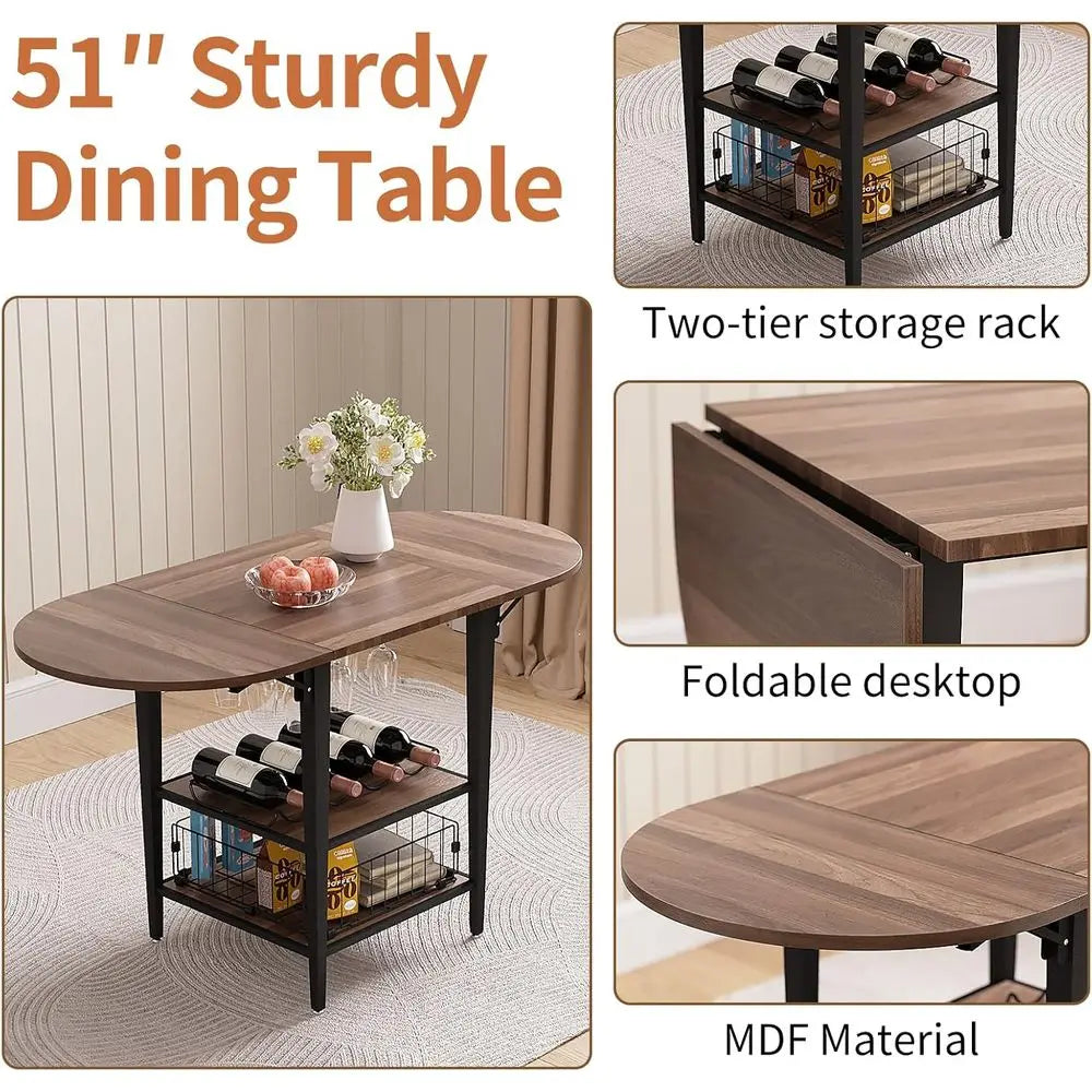 Breakfast Nook Table with Storage Bench